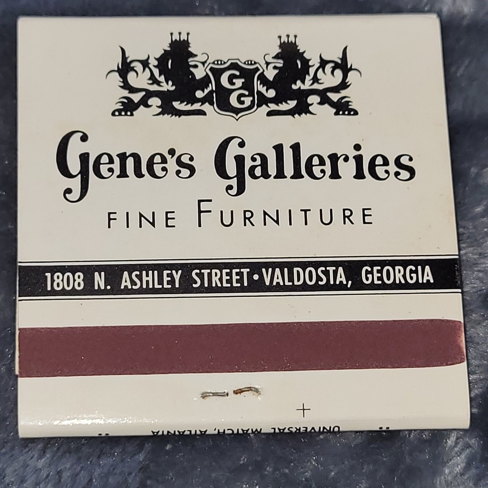 10-Vintage Genes Galleries Fine Furniture Valdosta Georgia Matchbook Lot